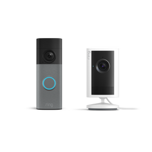Gris moteado:Battery Video Doorbell (última generación) + Indoor Camera Plus (Blanco)