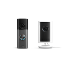 Plateado oscuro:Battery Video Doorbell Pro (última gen.) + Blanco:Indoor Camera Plus