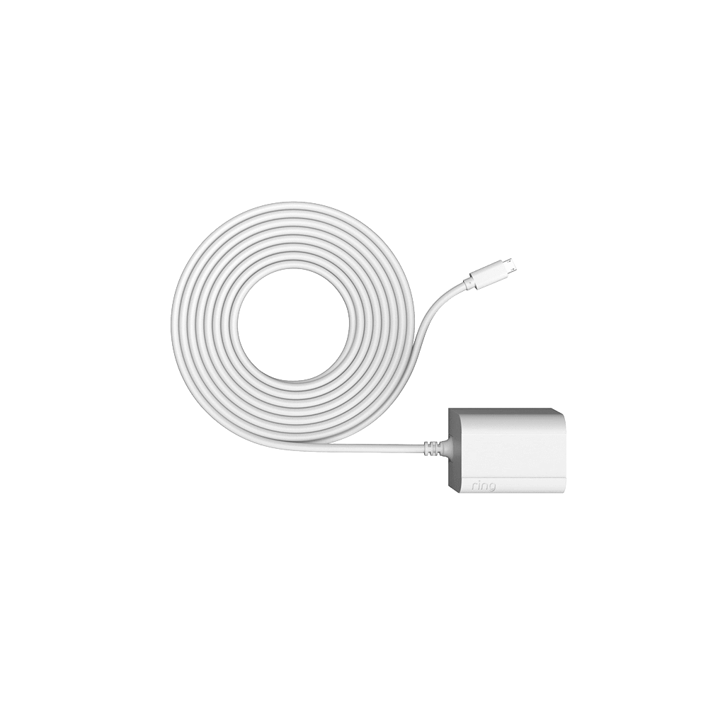 Blanco:Adaptador de alimentación para interiores y exteriores Cable micro-USB (Stick Up Cam Elite)