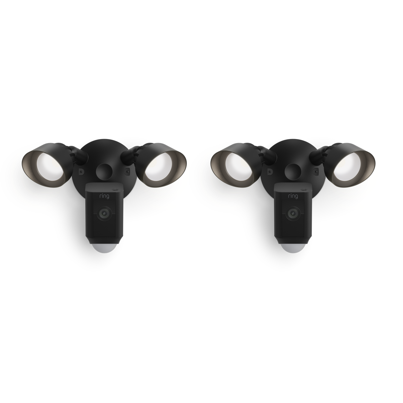 Negro:2-Pack Floodlight Cam Wired Plus