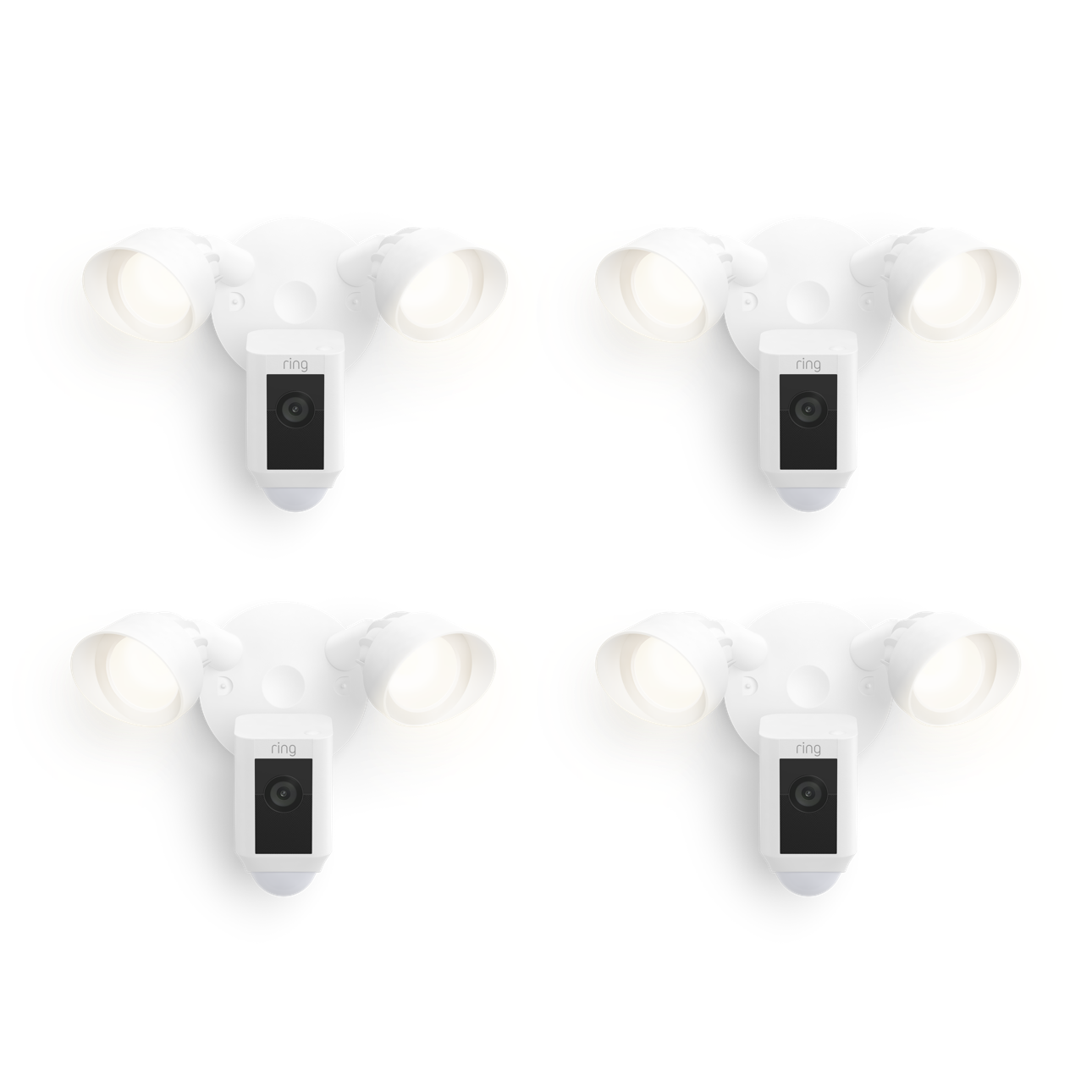 Blanco:4-Pack Floodlight Cam Wired Plus