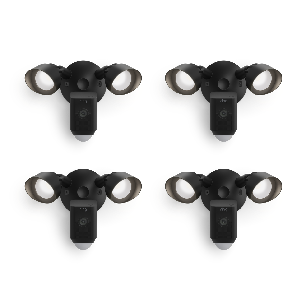 Negro:4-Pack Floodlight Cam Wired Plus