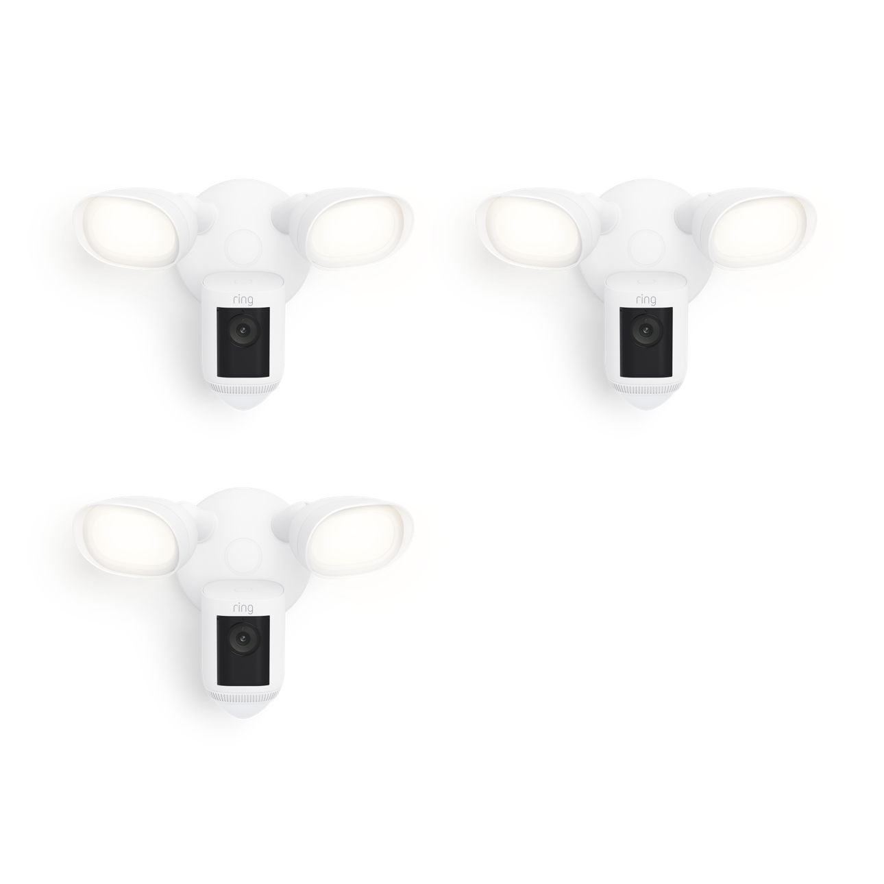 Blanco:3-Pack Floodlight Cam Wired Pro