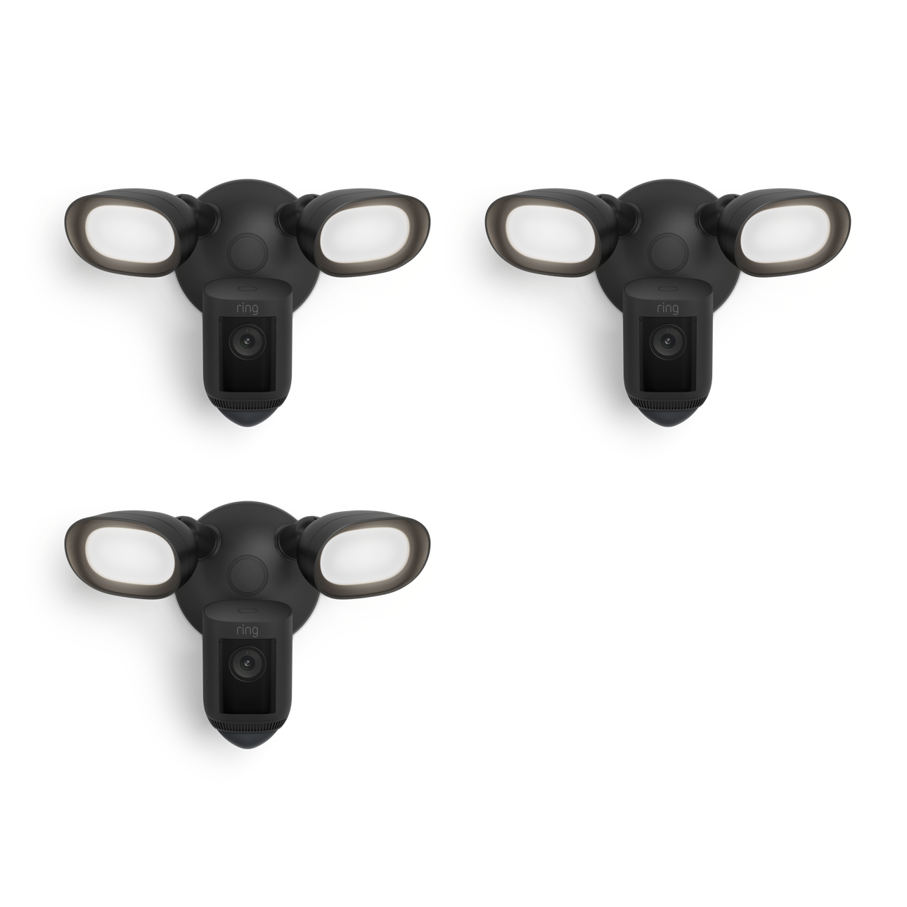 Negro:3-Pack Floodlight Cam Wired Pro