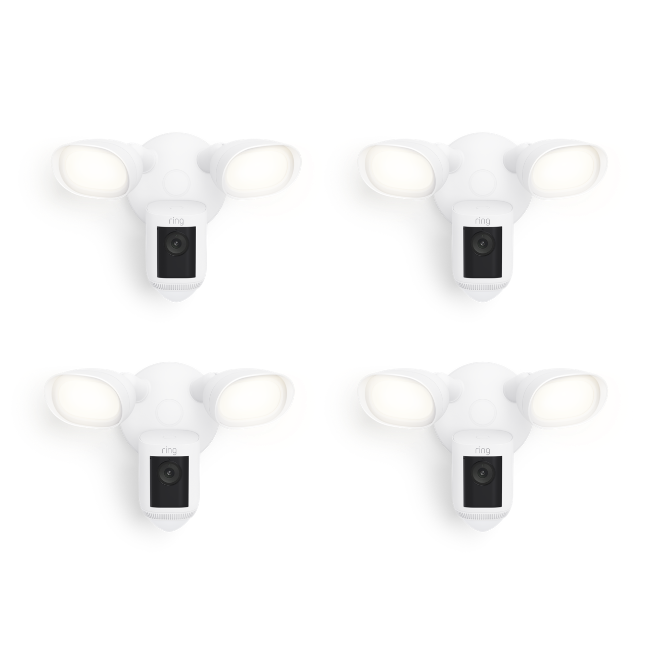 Blanco:4-Pack Floodlight Cam Wired Pro