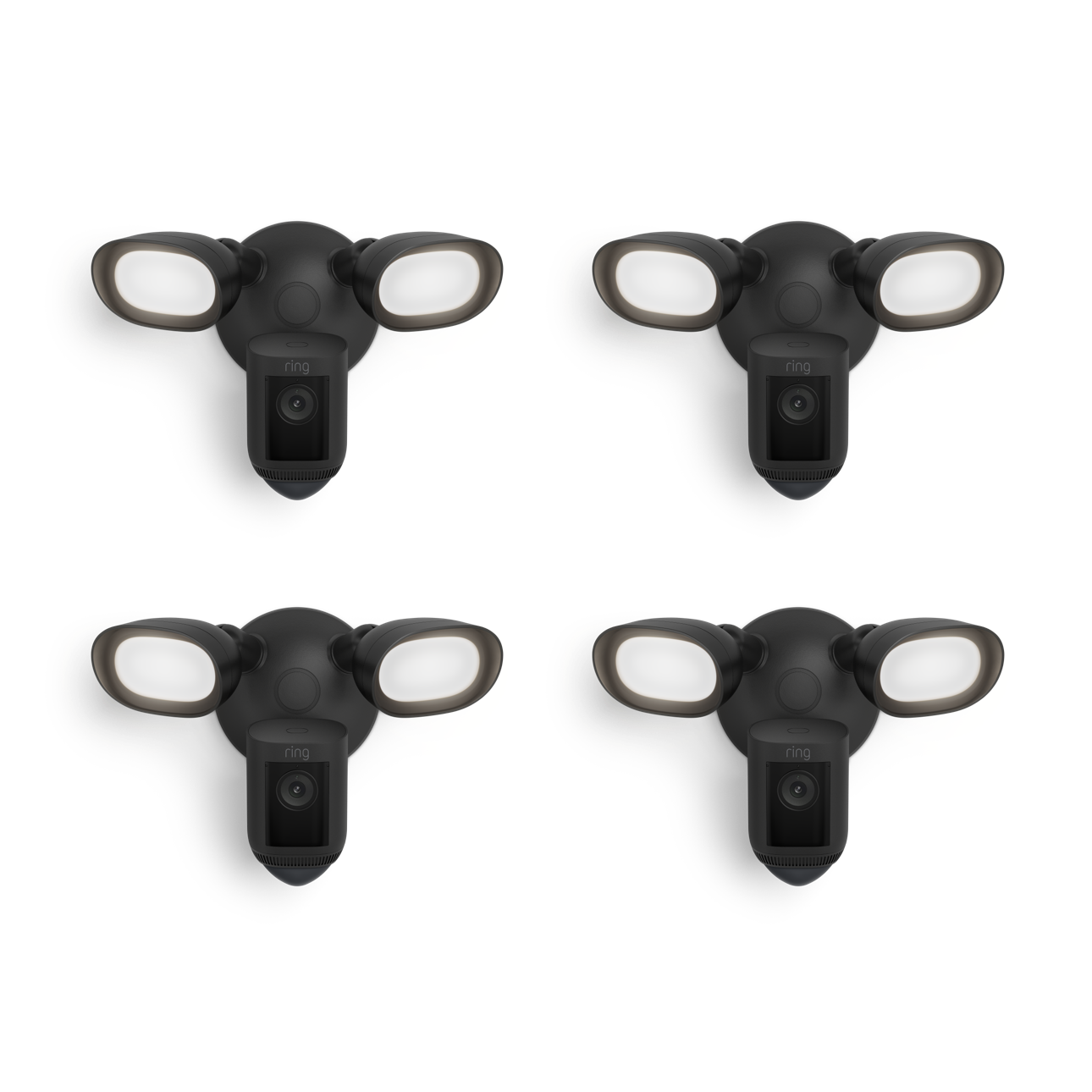 Negro:4-Pack Floodlight Cam Wired Pro