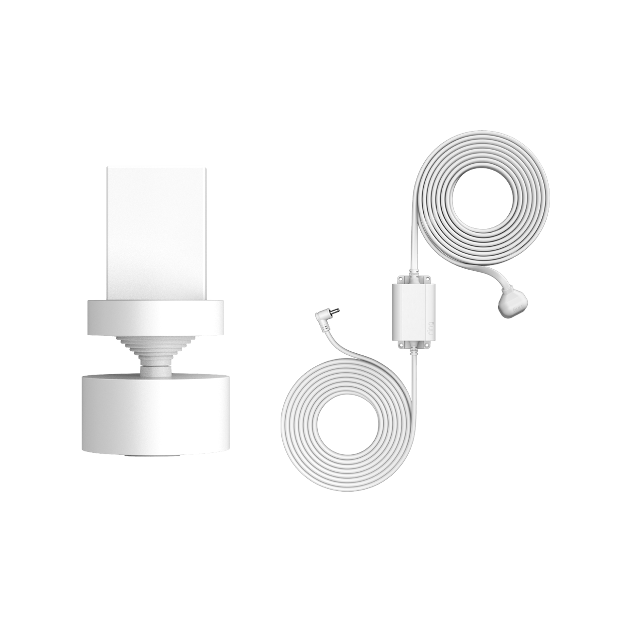 Blanco:Montura orientable con adaptador de corriente interior/exterior (Stick Up Cam Battery (3.ª gen.))