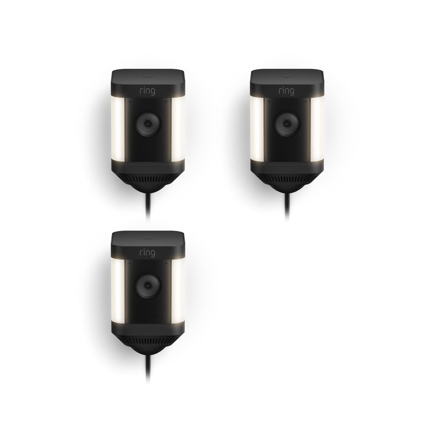Negro:3-Pack Spotlight Cam Plus Plug-In