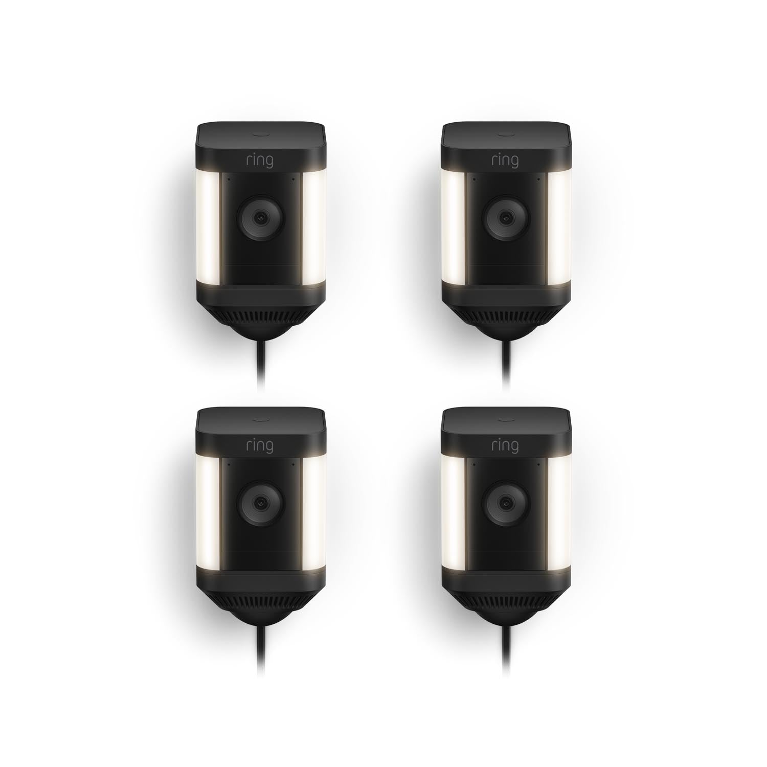 Negro:4-Pack Spotlight Cam Plus Plug-In