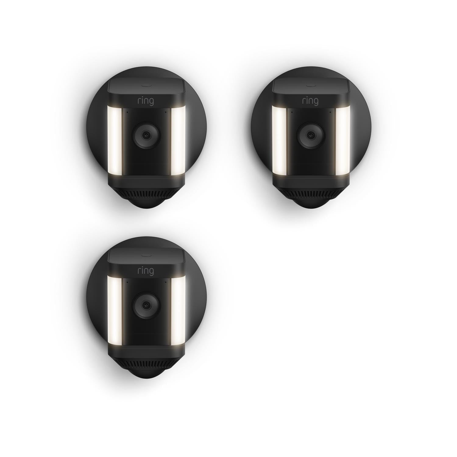 Negro:3-Pack Spotlight Cam Plus Wired