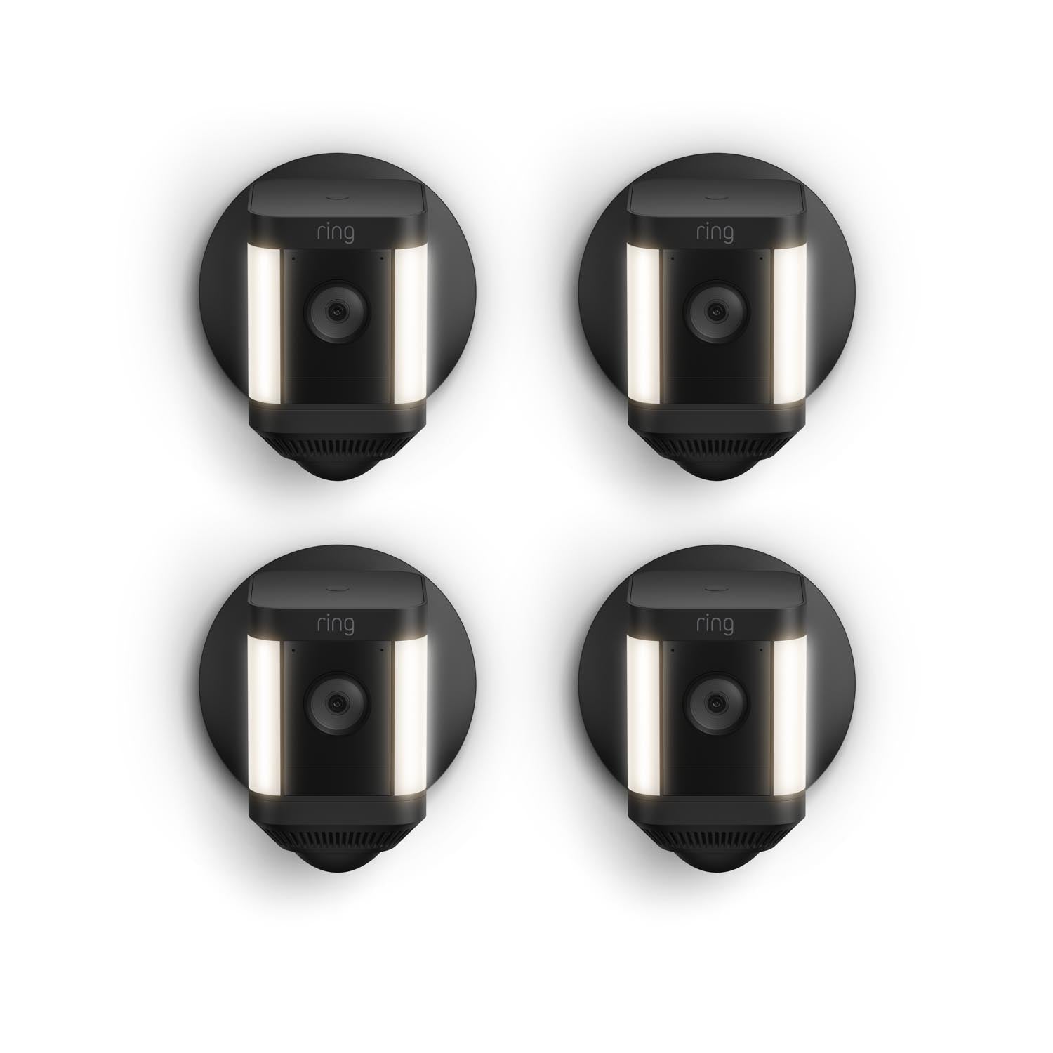 Negro:4-Pack Spotlight Cam Plus Wired