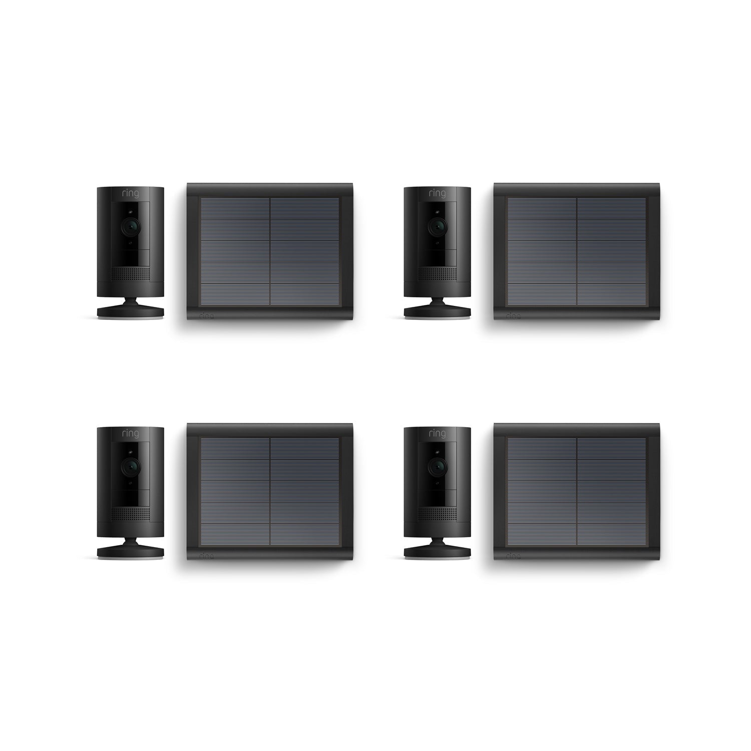 Negro:4-Pack Stick Up Cam Solar