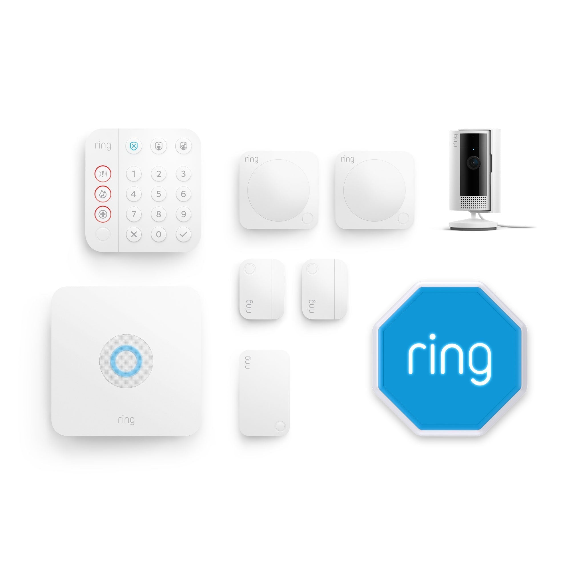 Blanco:Kit de Ring Alarm + Indoor Camera - M (con sirena)