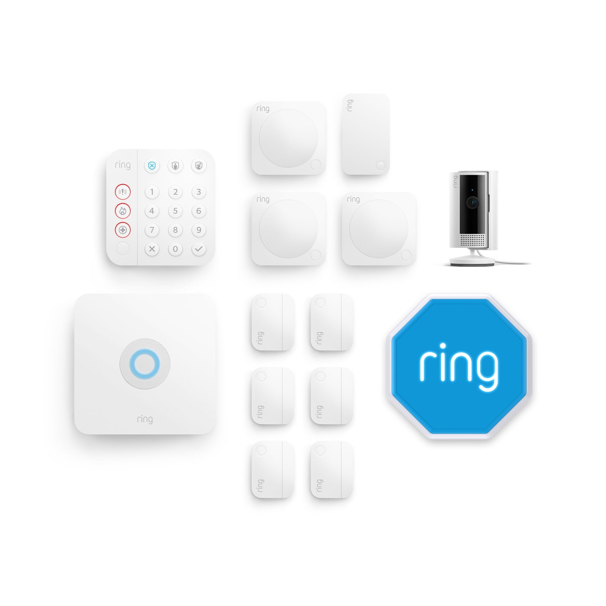 Blanco:Kit de Ring Alarm + Indoor Camera - XL (con sirena)