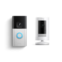 Níquel satinado:Videotimbre Pro con batería + Cámara exterior con batería (Battery Video Doorbell Pro + Stick Up Cam)