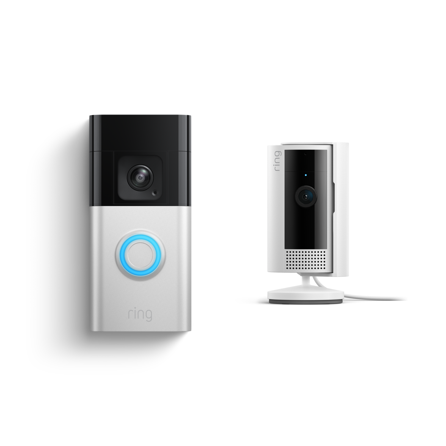 Níquel satinado:Videotimbre Pro con batería + Cámara interior 2.ª gen. (Battery Video Doorbell Pro + Indoor Camera 2.ª gen.)