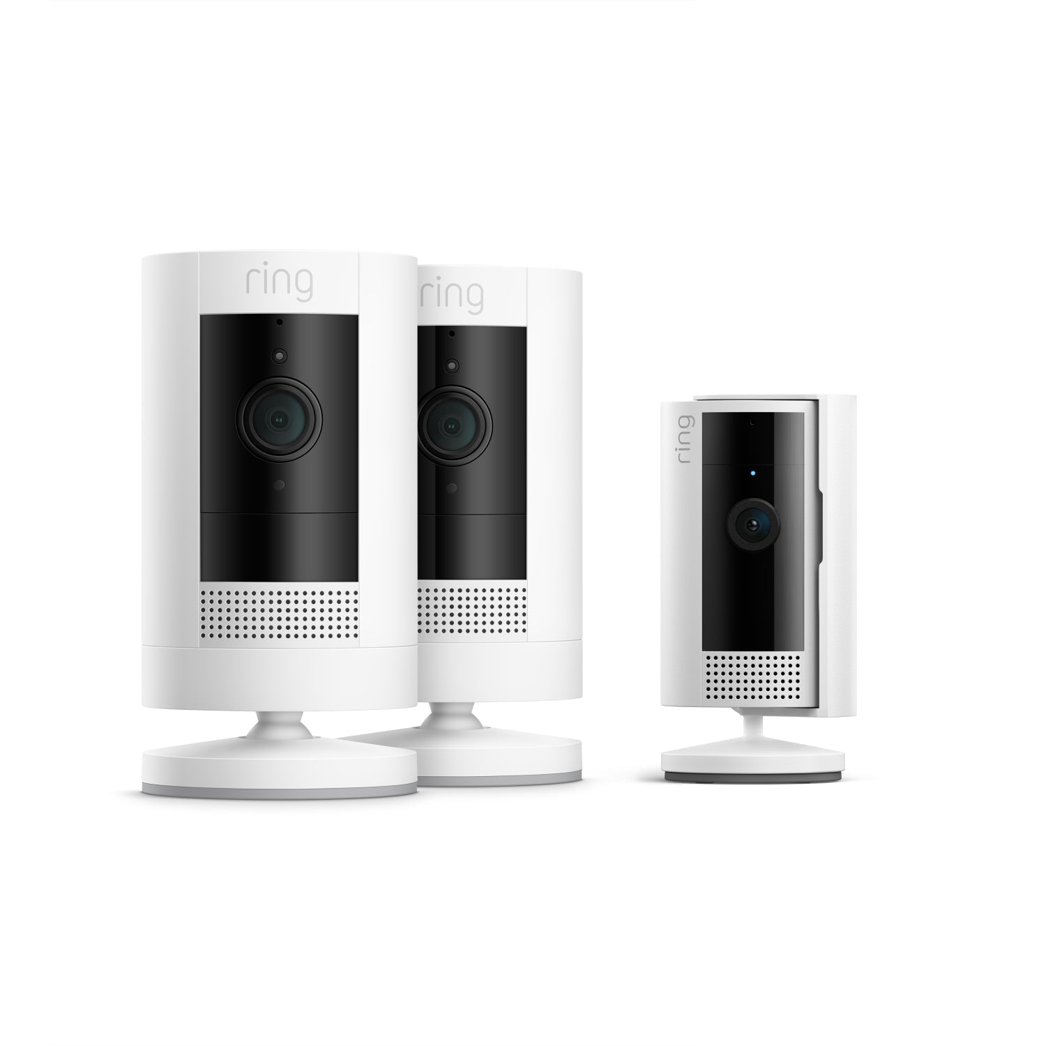 Blanco:2-Pack Cámara exterior con batería + Indoor Camera (2.ª gen.) (Stick Up Cam + Indoor Camera)