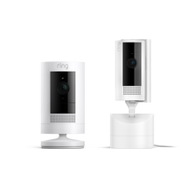 Blanco:Cámara interior orientable + Cámara exterior con batería (Pan-Tilt Indoor Camera + Stick Up Cam)