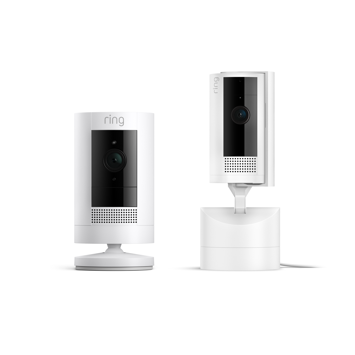 Blanco:Cámara interior orientable + Cámara exterior con batería (Pan-Tilt Indoor Camera + Stick Up Cam)