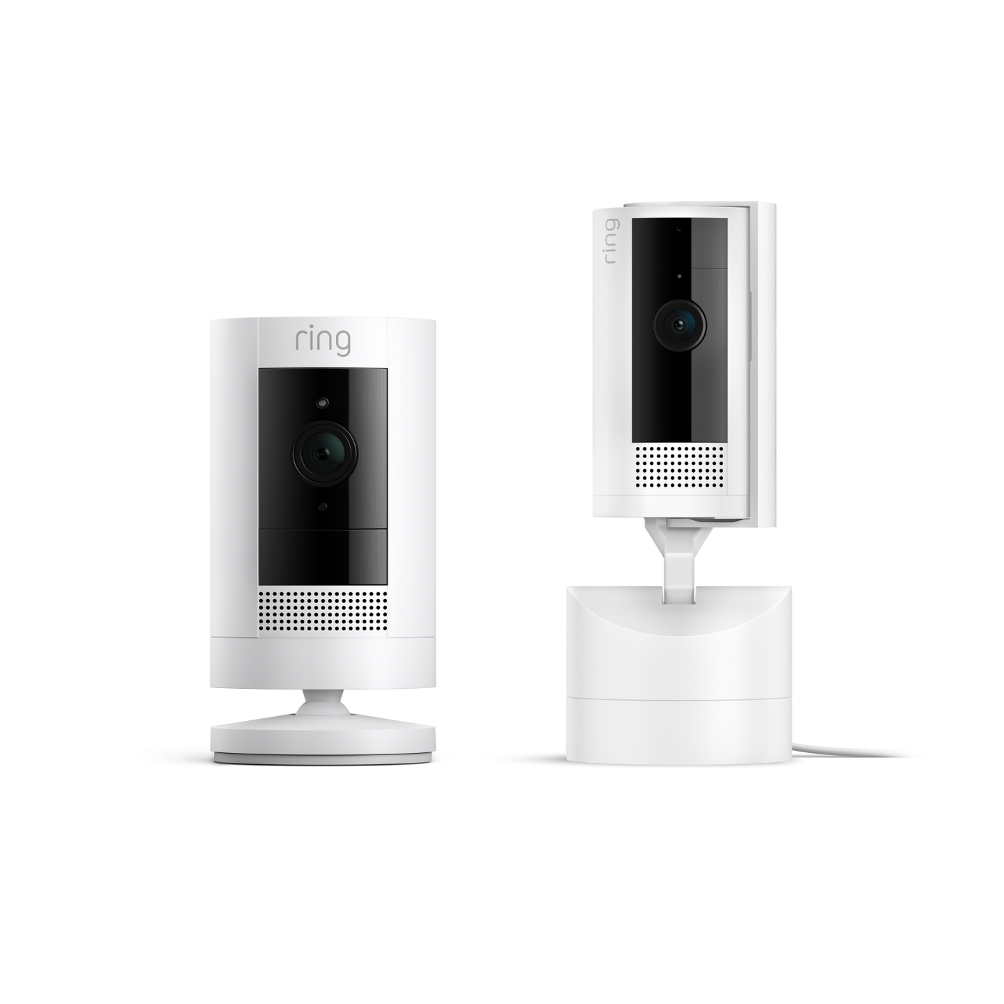 Blanco:Cámara interior orientable + Cámara exterior con batería (Pan-Tilt Indoor Camera + Stick Up Cam)