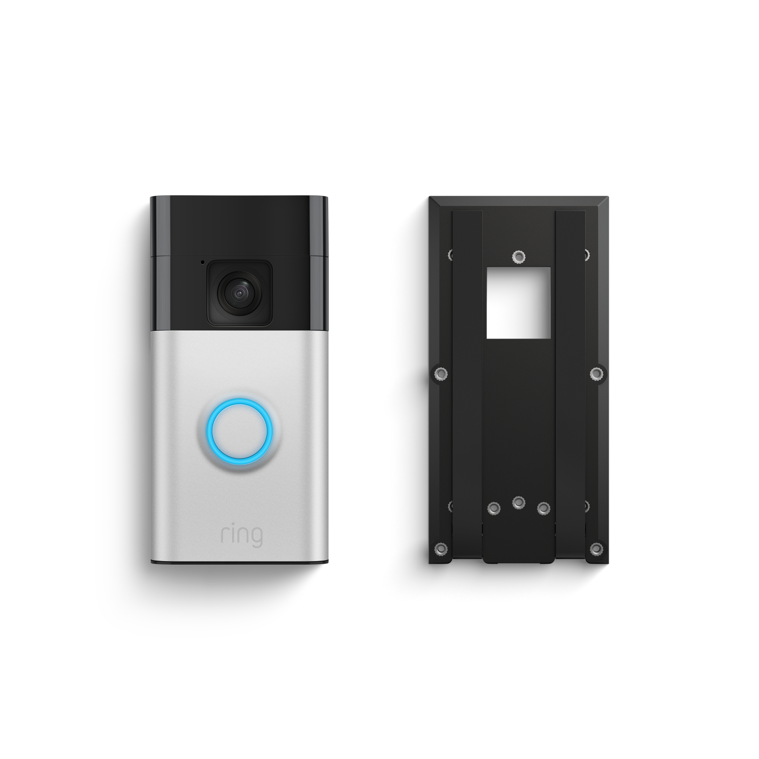 Níquel satinado:Videotimbre con batería + Soporte adhesivo (Battery Video Doorbell + No-Drill Mount)