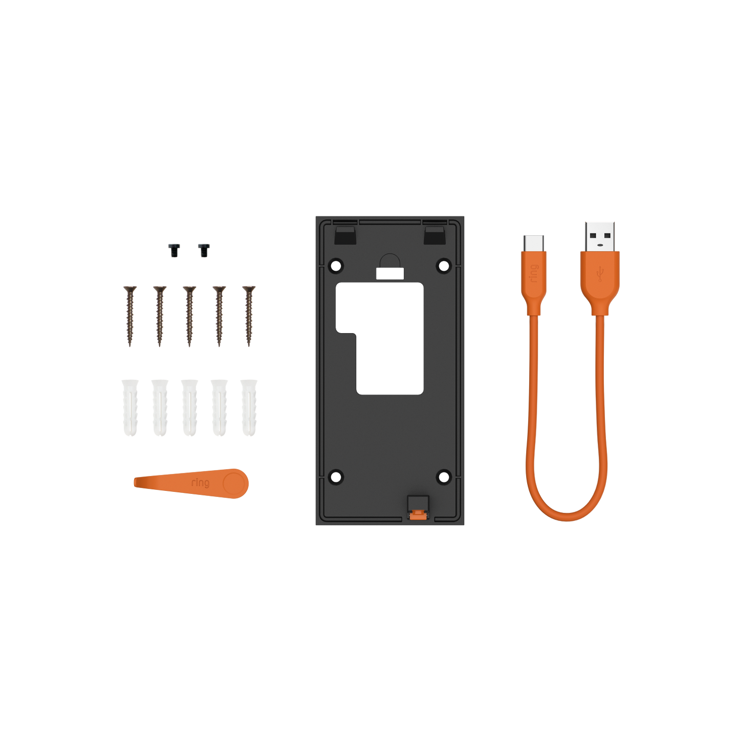 Negro:Kit de piezas de repuesto (Videotimbre con batería)
